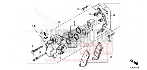 VORDERRAD-BREMSSATTEL (VT750C2B/C) VT750C2BE de 2014